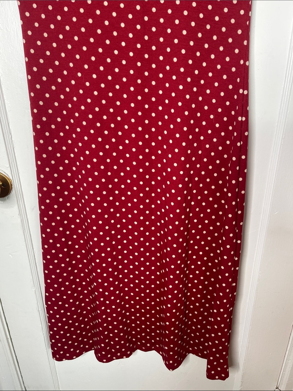 New Cider Dress XL Brick Red Polka Dots Bow Stretch Cap Sleeves V-neck Sexy NWT - Picture 8 of 14